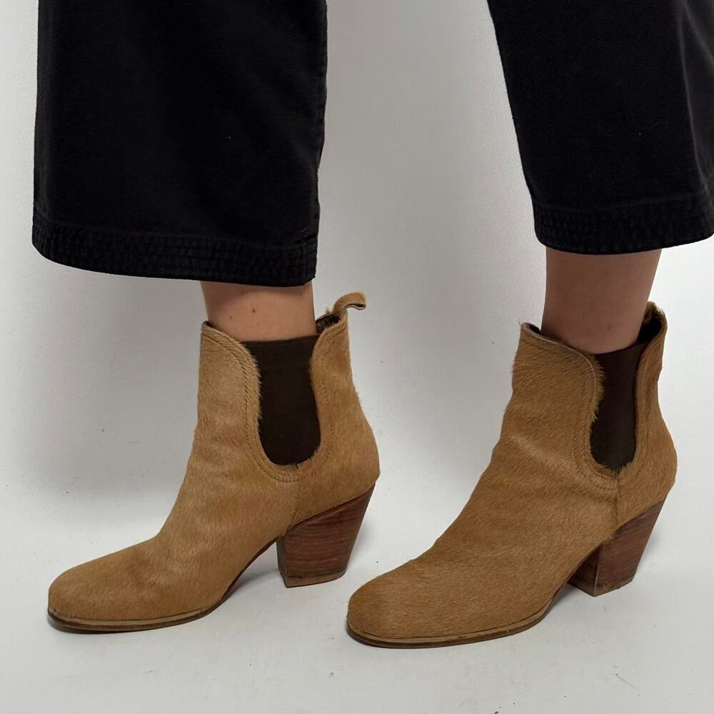 Rachel Comey Tan Calf Hair Ankle Boots - 7.5
